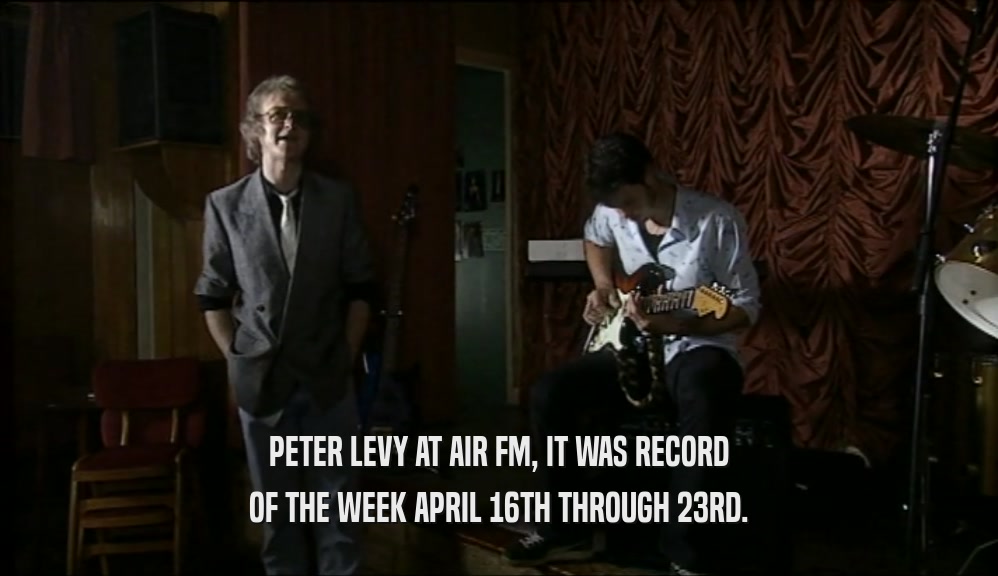 PETER LEVY AT AIR FM, IT WAS RECORD OF THE WEEK APRIL 16TH THROUGH 23RD. 