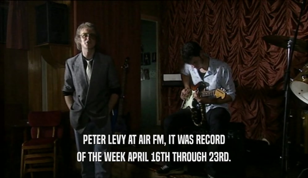 PETER LEVY AT AIR FM, IT WAS RECORD OF THE WEEK APRIL 16TH THROUGH 23RD. 