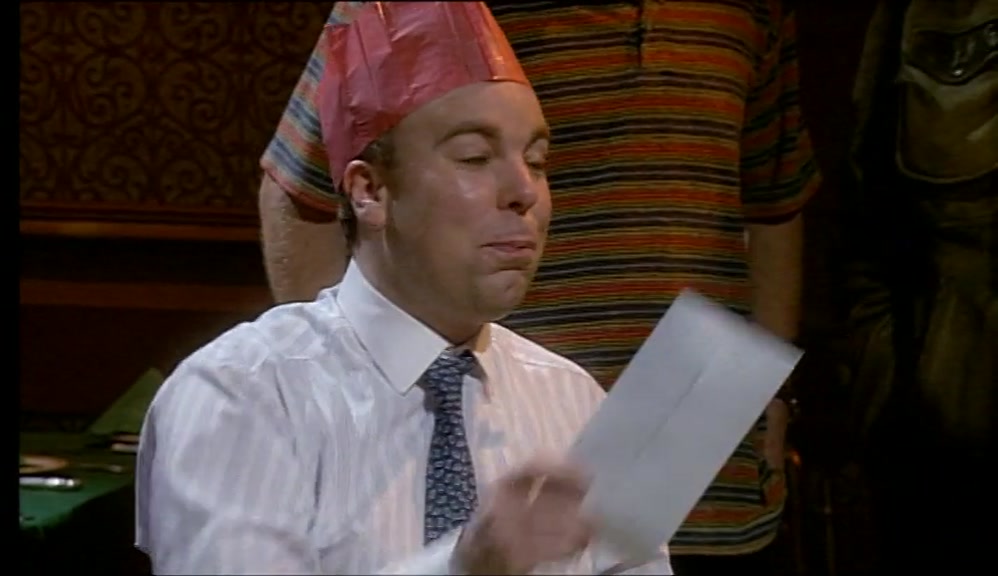 - WHAT'S THAT? - HE'S BROUGHT HIS OWN BIRTHDAY CARD. 