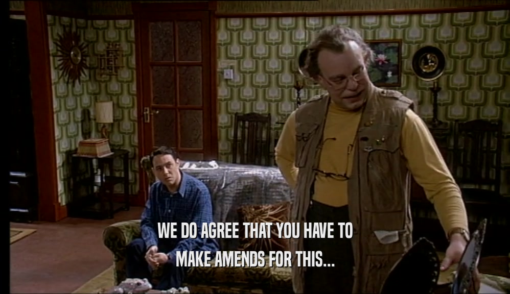 WE DO AGREE THAT YOU HAVE TO MAKE AMENDS FOR THIS... 