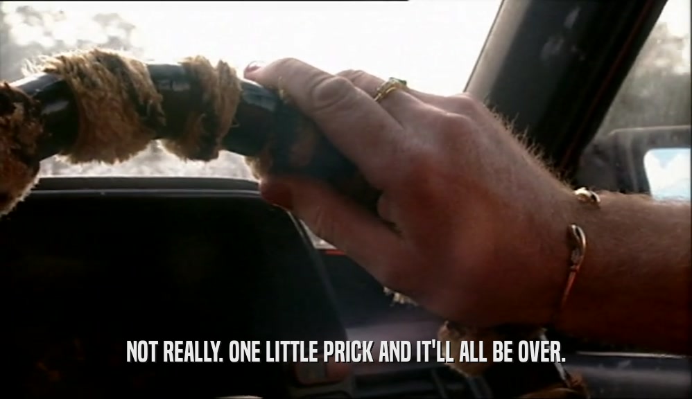 NOT REALLY. ONE LITTLE PRICK AND IT'LL ALL BE OVER.  