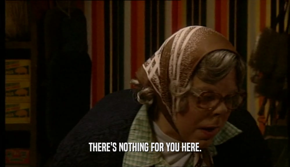 THERE'S NOTHING FOR YOU HERE.  