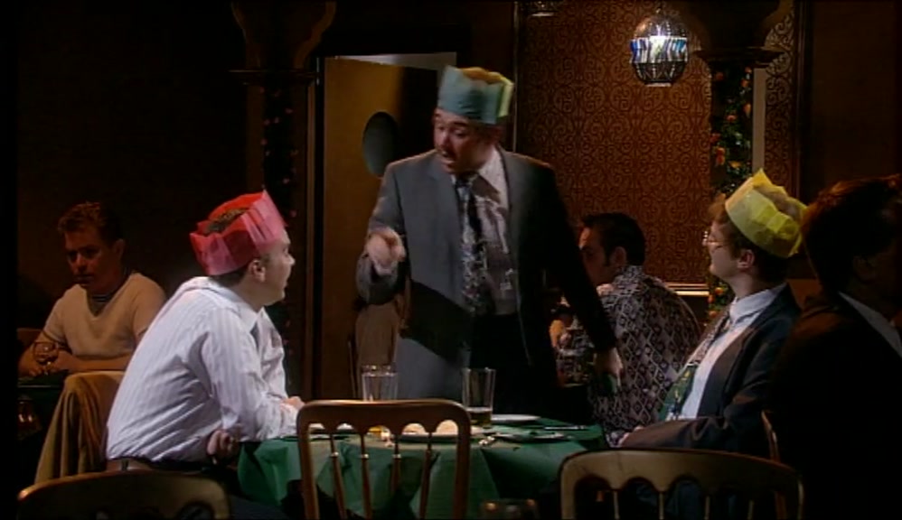 I'M PARCHED, I'M OFF TO THE LAV. GET THEM DRINKS IN, YOU. 