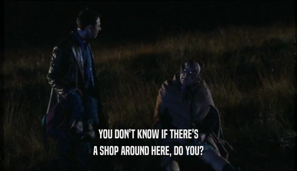 YOU DON'T KNOW IF THERE'S A SHOP AROUND HERE, DO YOU? 
