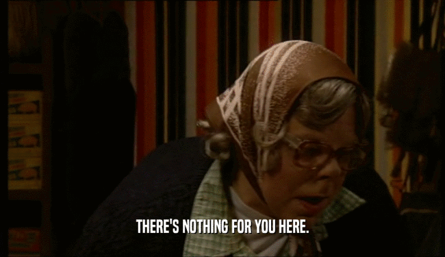 THERE'S NOTHING FOR YOU HERE.  