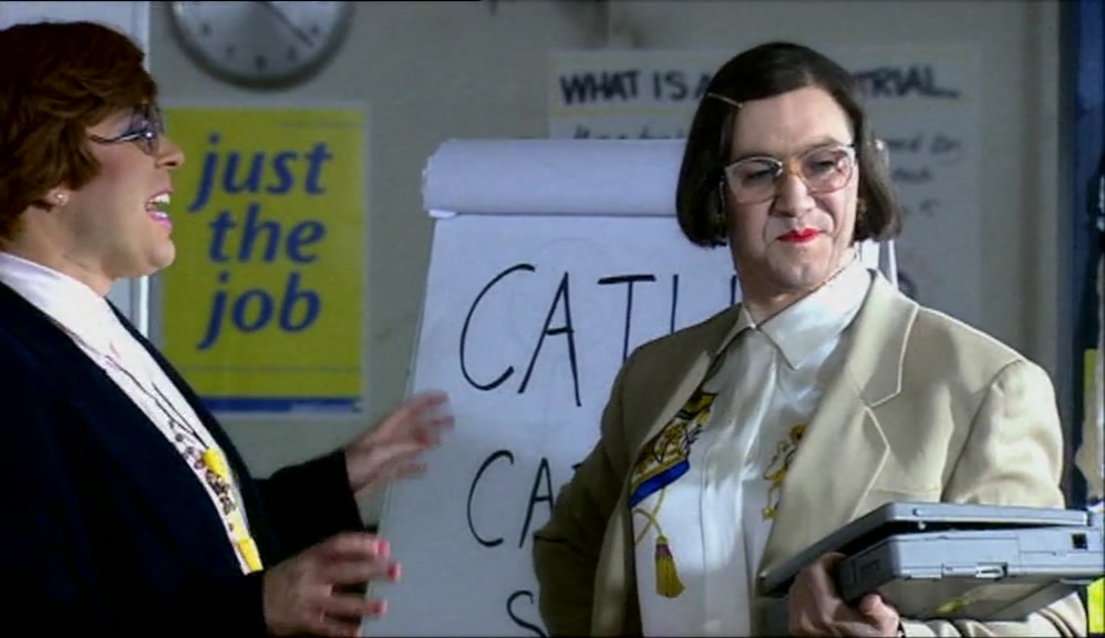 YOU'VE GOT THE WRONG ROOM, DEAR. WEIGHT WATCHERS IS DOWNSTAIRS... 