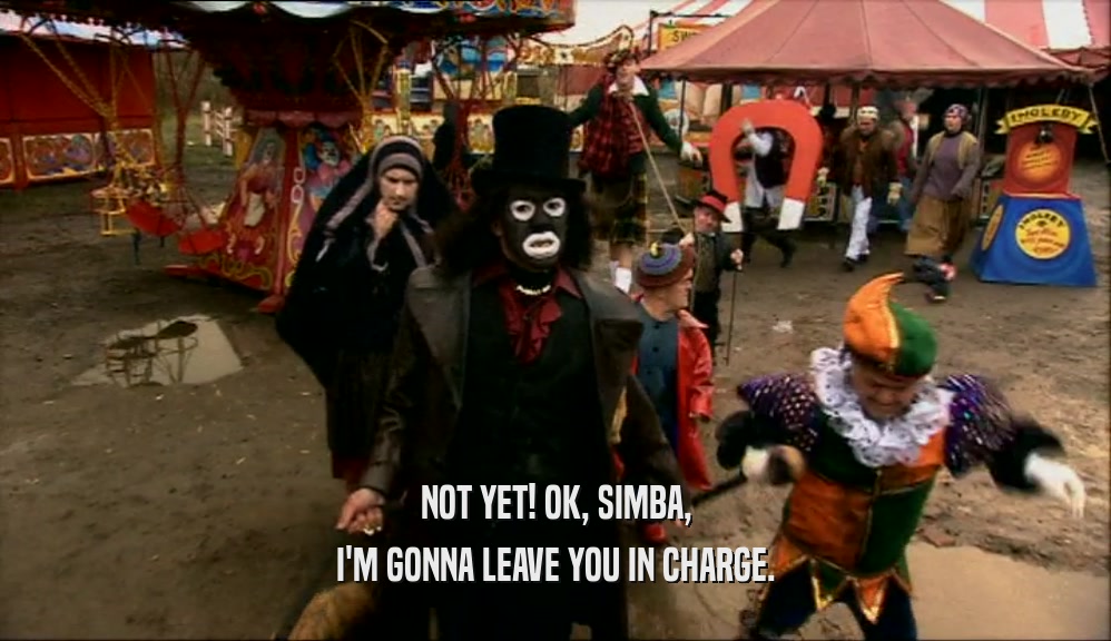NOT YET! OK, SIMBA, I'M GONNA LEAVE YOU IN CHARGE. 