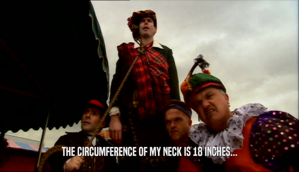 THE CIRCUMFERENCE OF MY NECK IS 18 INCHES...  