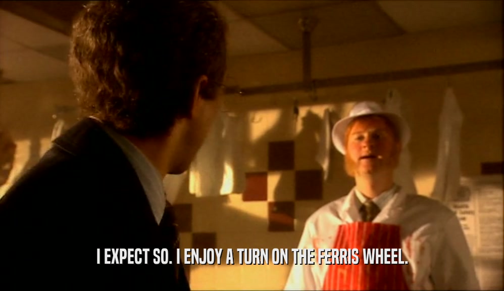 I EXPECT SO. I ENJOY A TURN ON THE FERRIS WHEEL.  