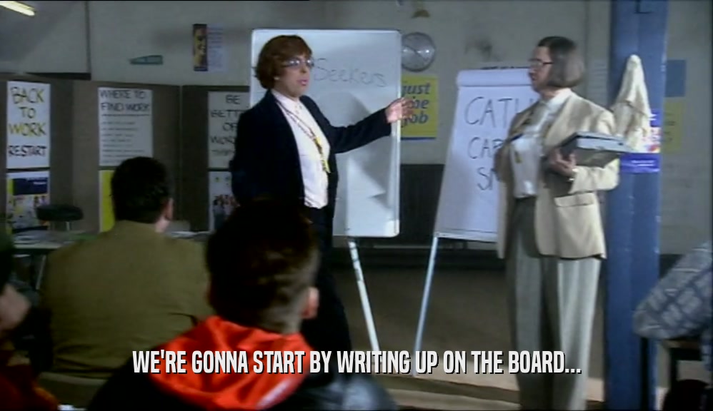 WE'RE GONNA START BY WRITING UP ON THE BOARD...  
