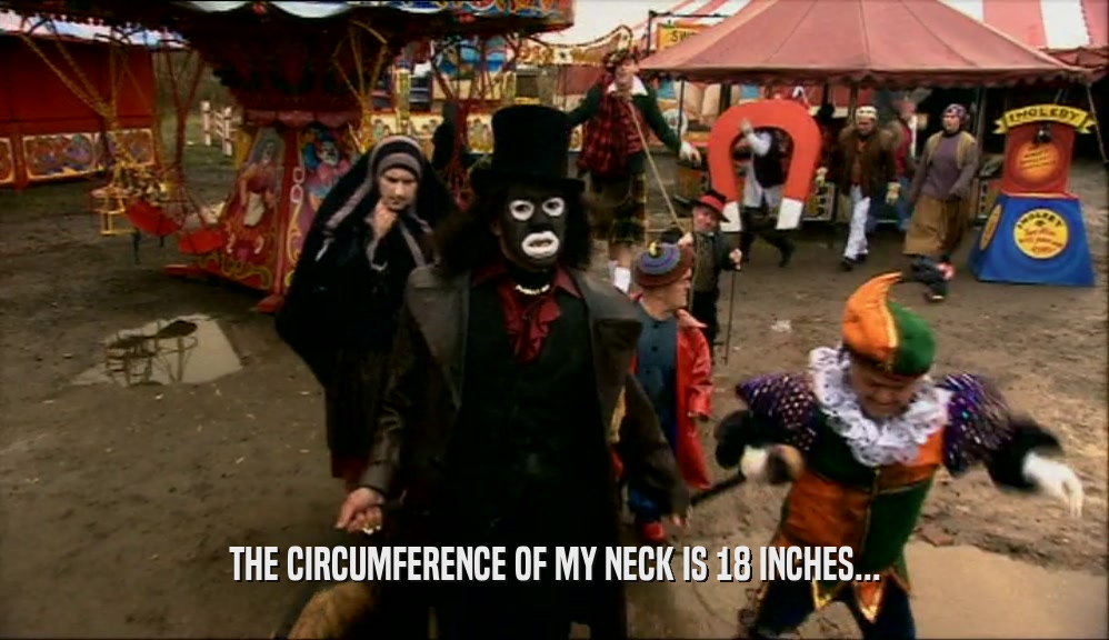 THE CIRCUMFERENCE OF MY NECK IS 18 INCHES...  