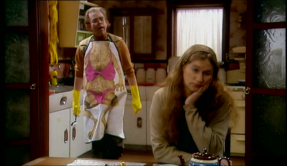 VAL...AM I TO DO ALL THE CHORES ON MY OWN TODAY? 