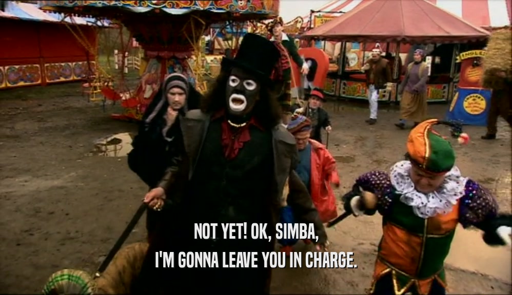 NOT YET! OK, SIMBA, I'M GONNA LEAVE YOU IN CHARGE. 