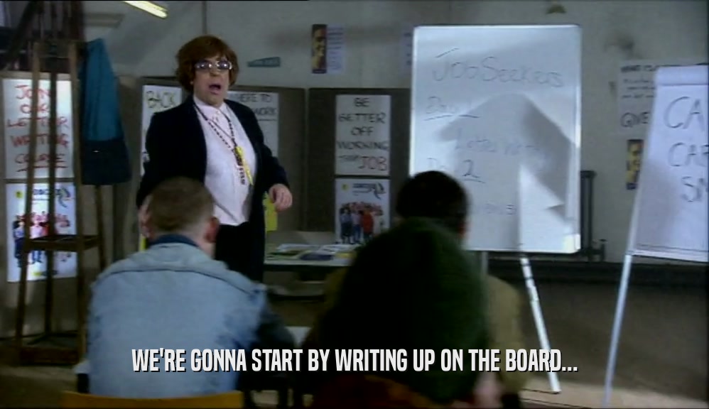 WE'RE GONNA START BY WRITING UP ON THE BOARD...  