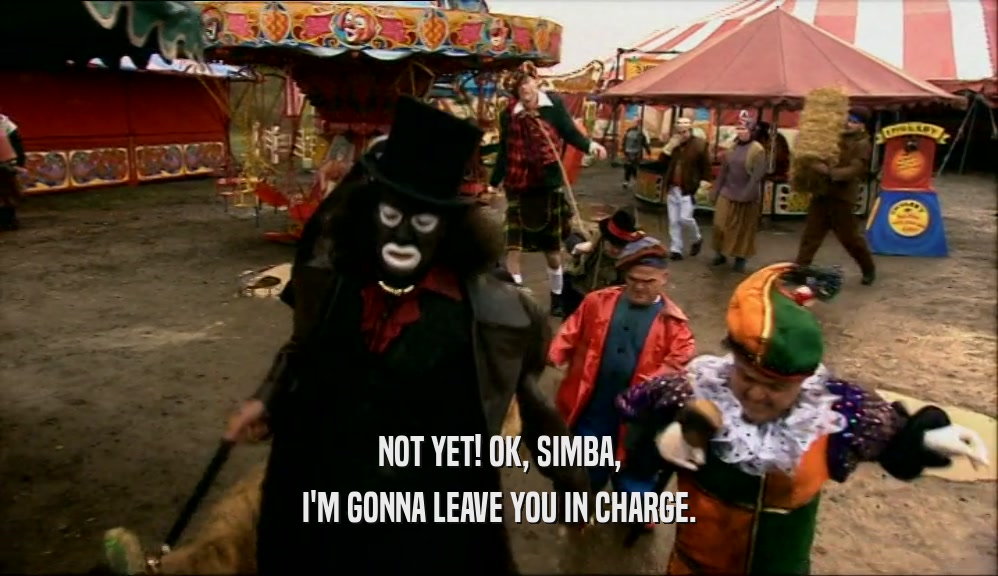 NOT YET! OK, SIMBA, I'M GONNA LEAVE YOU IN CHARGE. 