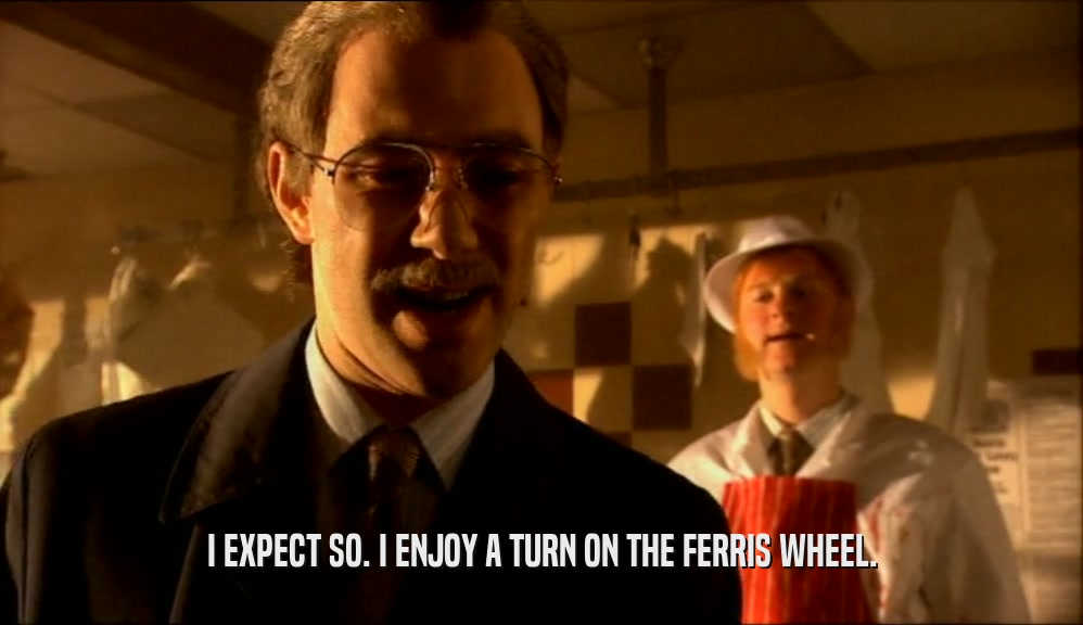 I EXPECT SO. I ENJOY A TURN ON THE FERRIS WHEEL.  