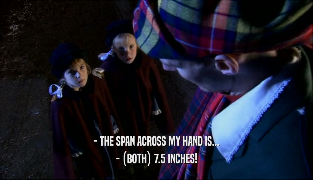- THE SPAN ACROSS MY HAND IS... - (BOTH) 7.5 INCHES! 
