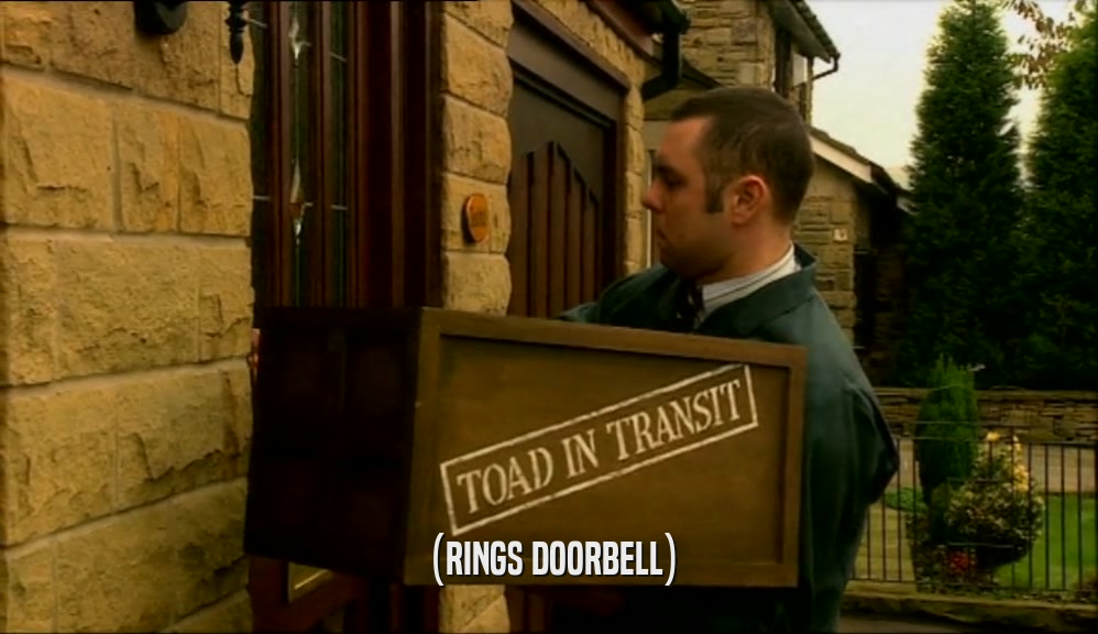 (RINGS DOORBELL)  