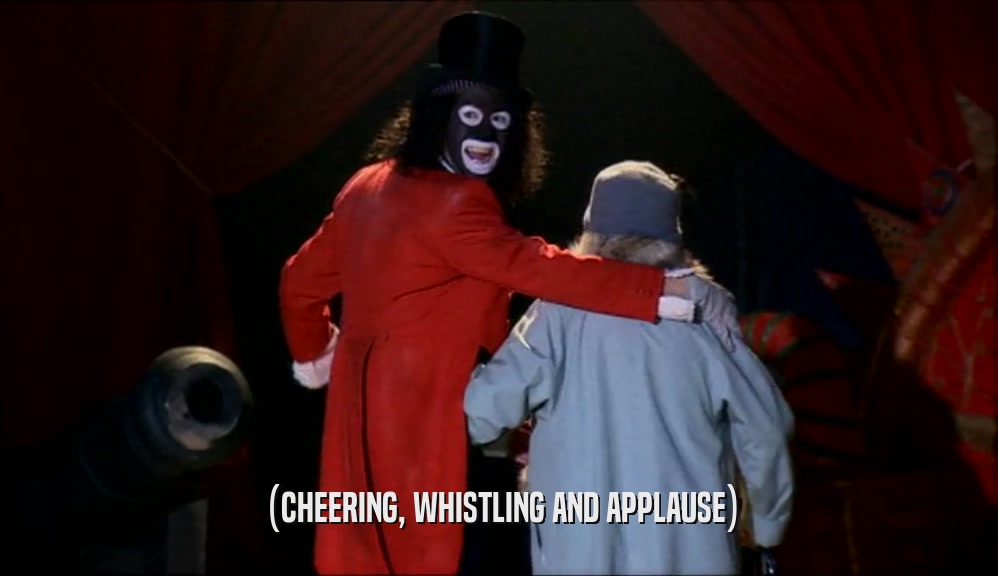 (CHEERING, WHISTLING AND APPLAUSE)  