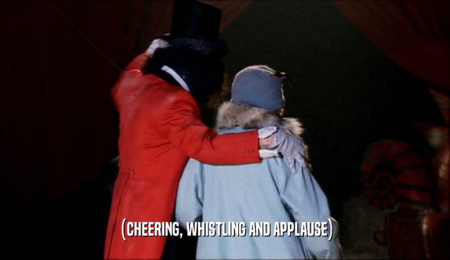 (CHEERING, WHISTLING AND APPLAUSE)  