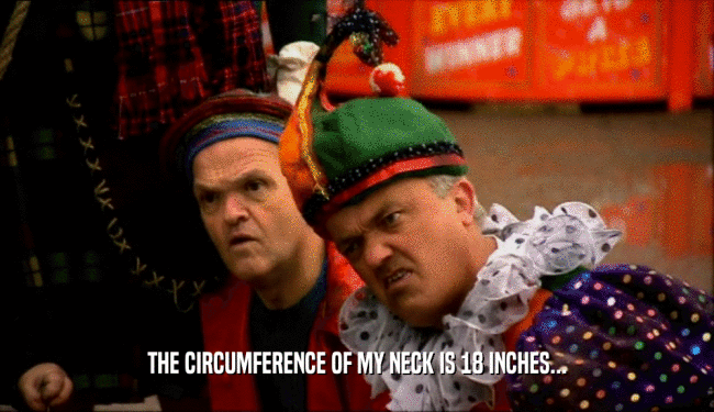 THE CIRCUMFERENCE OF MY NECK IS 18 INCHES...  