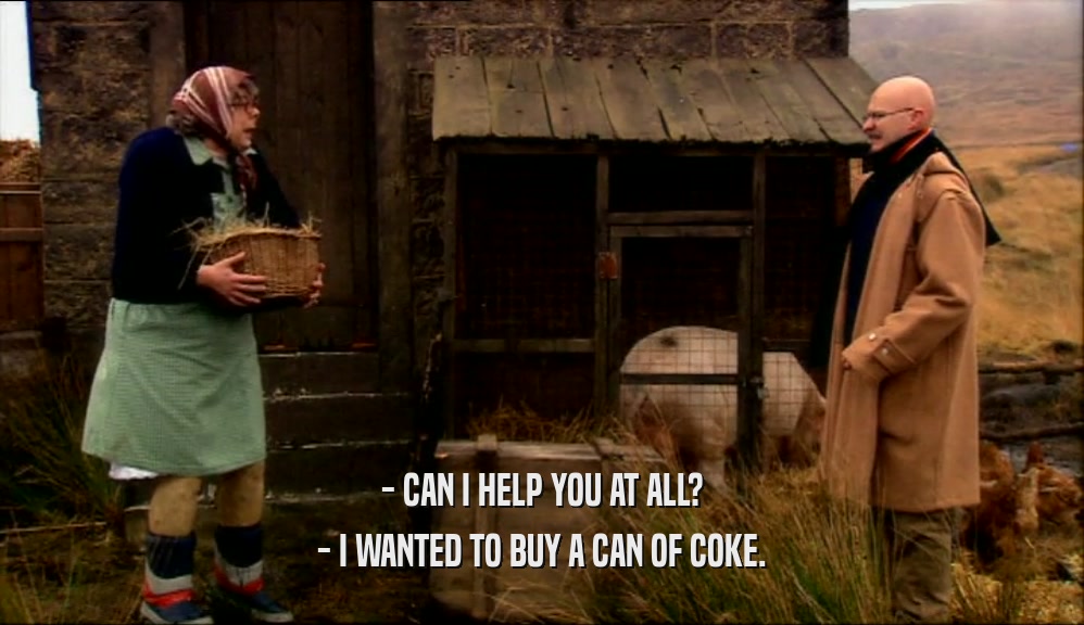 - CAN I HELP YOU AT ALL? - I WANTED TO BUY A CAN OF COKE. 
