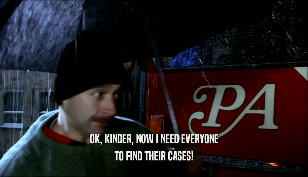OK, KINDER, NOW I NEED EVERYONE TO FIND THEIR CASES! 