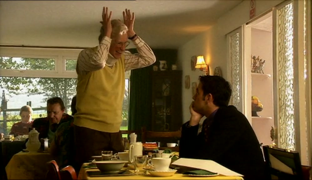 AND HE'S GOING HELL FOR LEATHER WITH THE ANTLERS! 