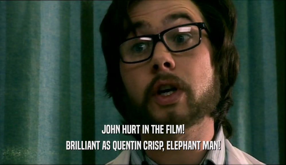 JOHN HURT IN THE FILM! BRILLIANT AS QUENTIN CRISP, ELEPHANT MAN! 