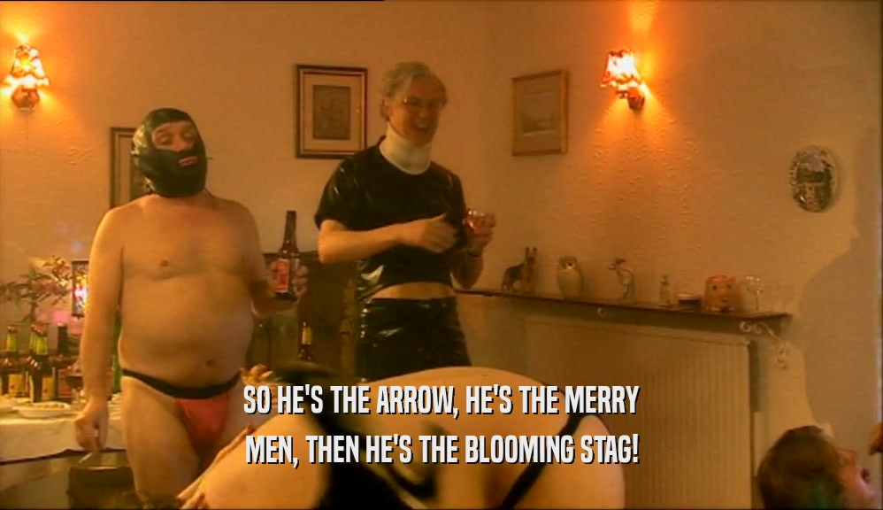 SO HE'S THE ARROW, HE'S THE MERRY MEN, THEN HE'S THE BLOOMING STAG! 