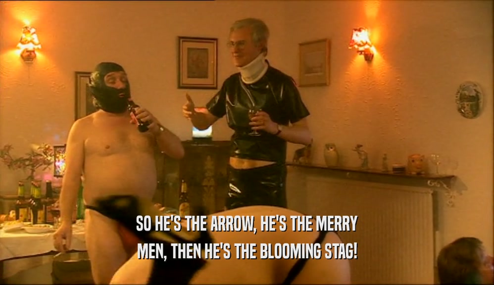 SO HE'S THE ARROW, HE'S THE MERRY MEN, THEN HE'S THE BLOOMING STAG! 