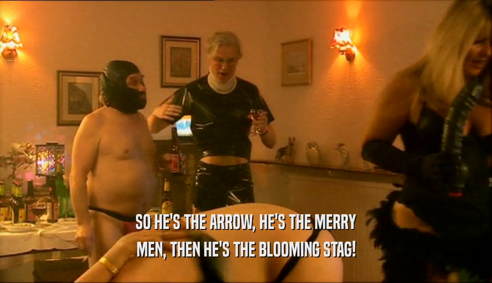 SO HE'S THE ARROW, HE'S THE MERRY MEN, THEN HE'S THE BLOOMING STAG! 