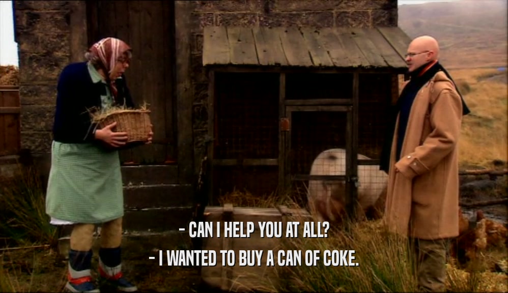 - CAN I HELP YOU AT ALL? - I WANTED TO BUY A CAN OF COKE. 