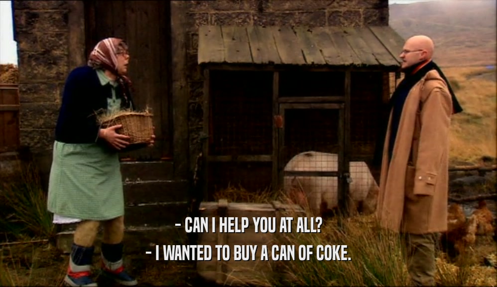 - CAN I HELP YOU AT ALL? - I WANTED TO BUY A CAN OF COKE. 