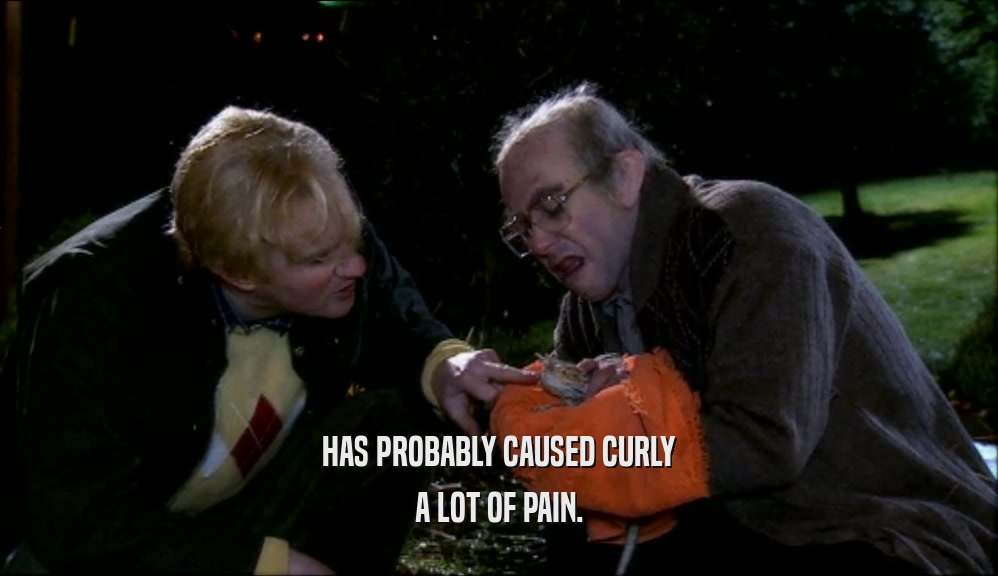 HAS PROBABLY CAUSED CURLY A LOT OF PAIN. 