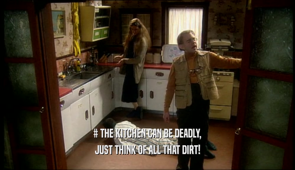 # THE KITCHEN CAN BE DEADLY,
 JUST THINK OF ALL THAT DIRT!
 
