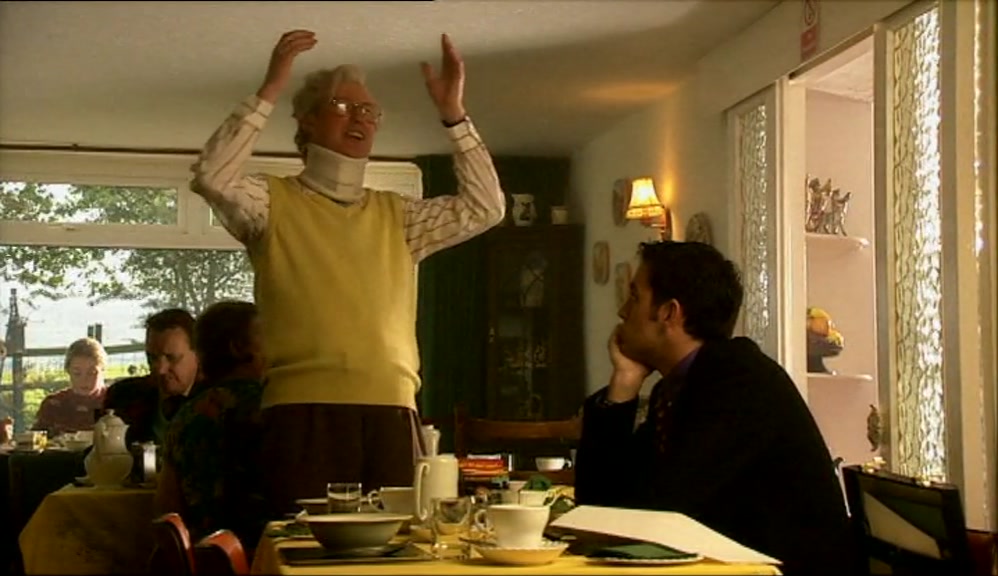 AND HE'S GOING HELL FOR LEATHER WITH THE ANTLERS! 
