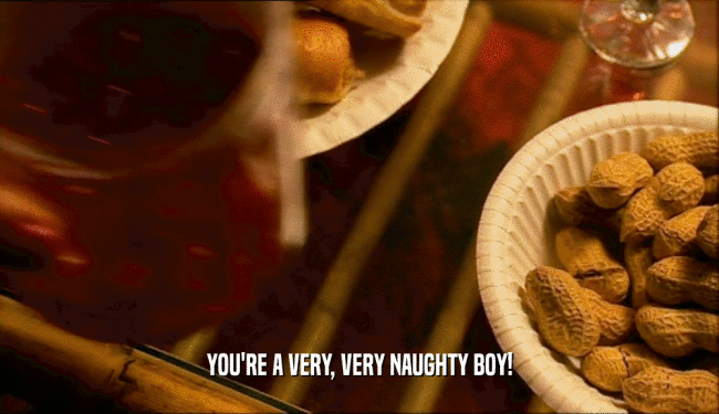 YOU'RE A VERY, VERY NAUGHTY BOY!  