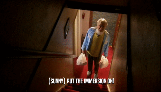 (SUNNY) PUT THE IMMERSION ON!  