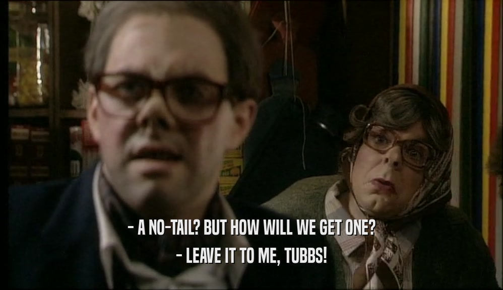 - A NO-TAIL? BUT HOW WILL WE GET ONE? - LEAVE IT TO ME, TUBBS! 