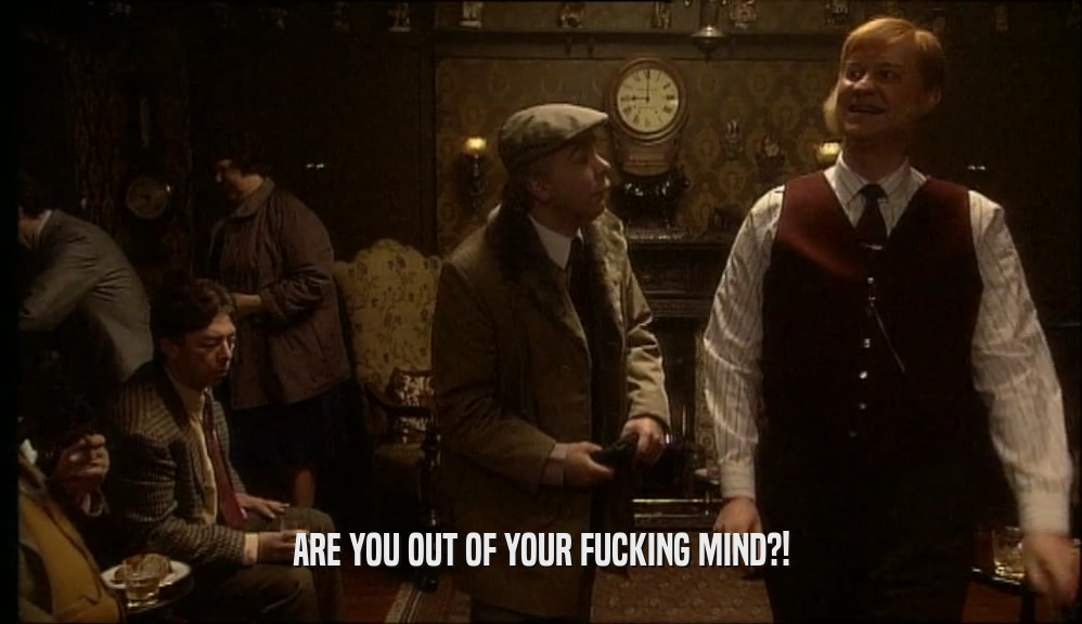 ARE YOU OUT OF YOUR FUCKING MIND?!  