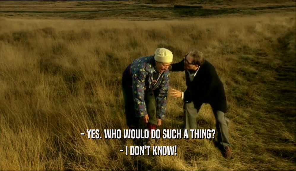- YES. WHO WOULD DO SUCH A THING? - I DON'T KNOW! 