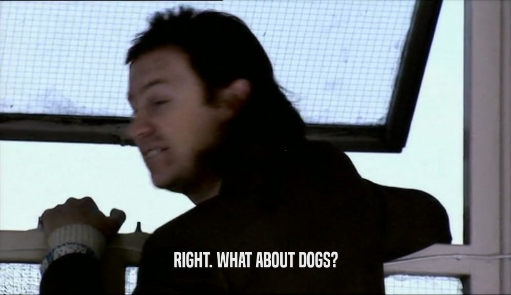 RIGHT. WHAT ABOUT DOGS?  