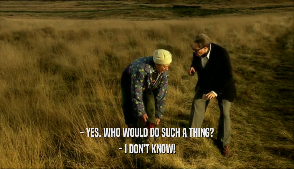 - YES. WHO WOULD DO SUCH A THING? - I DON'T KNOW! 