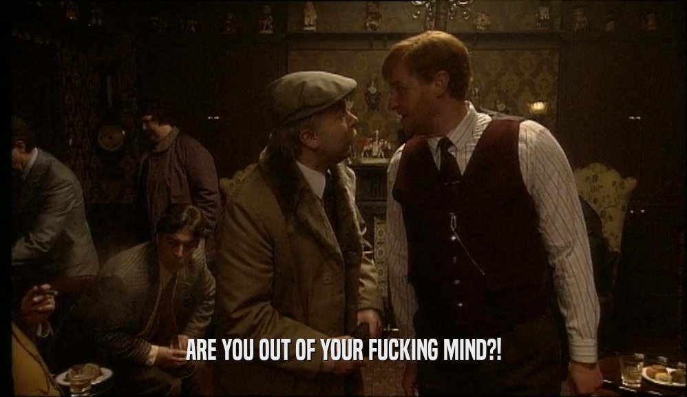 ARE YOU OUT OF YOUR FUCKING MIND?!  