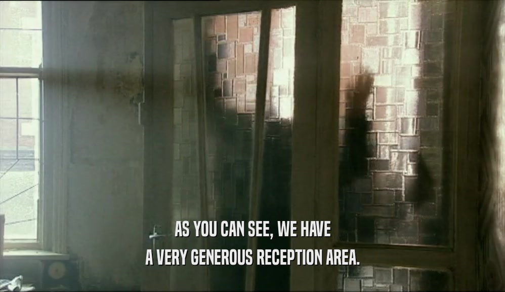 AS YOU CAN SEE, WE HAVE A VERY GENEROUS RECEPTION AREA. 