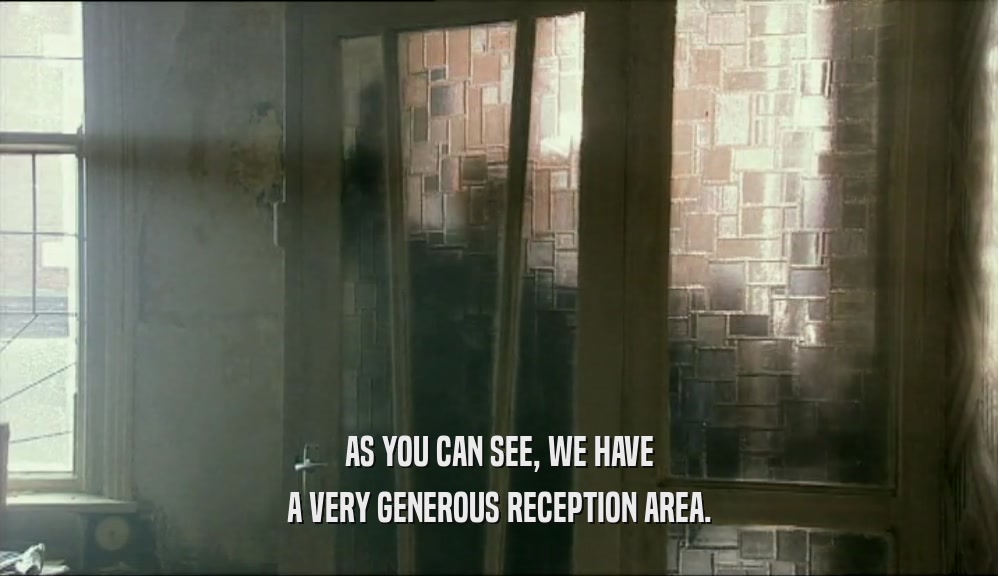 AS YOU CAN SEE, WE HAVE A VERY GENEROUS RECEPTION AREA. 
