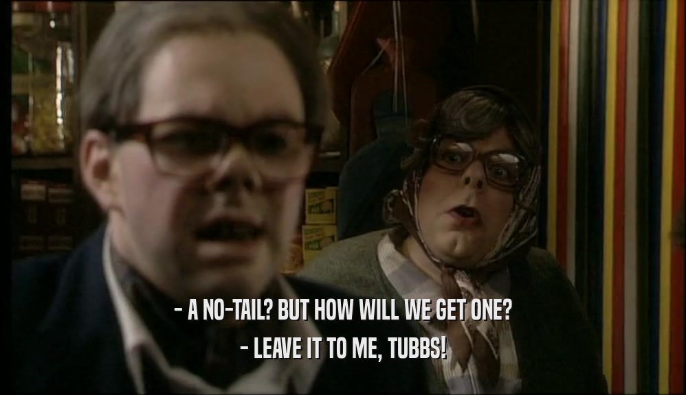 - A NO-TAIL? BUT HOW WILL WE GET ONE? - LEAVE IT TO ME, TUBBS! 