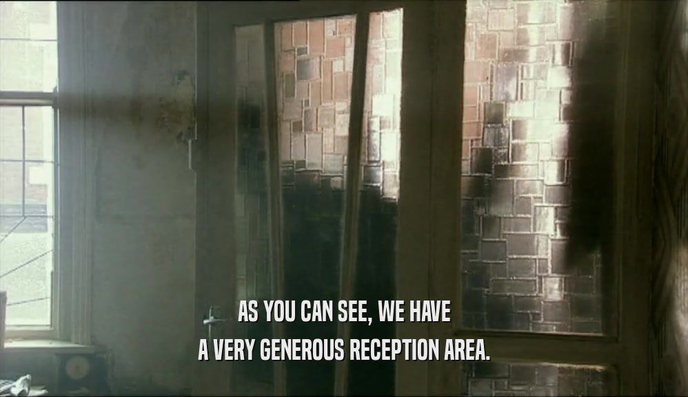 AS YOU CAN SEE, WE HAVE A VERY GENEROUS RECEPTION AREA. 