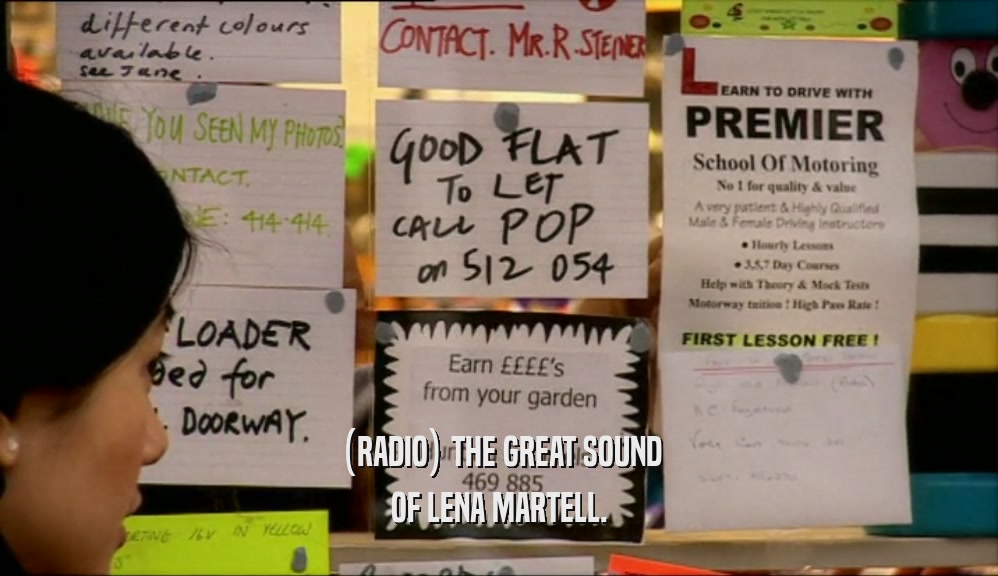 (RADIO) THE GREAT SOUND OF LENA MARTELL. 